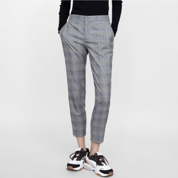 Zara Pants - Zara Plaid/Checkered Trousers | Color Gray | Size Large